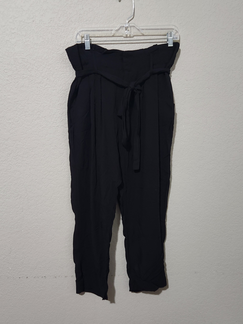 Indigo Rein Black Paperbag Waist Tie Pants